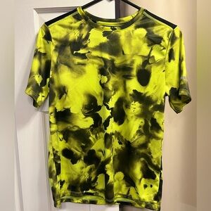Men's Yellow and Black Tie-Dye Shirt